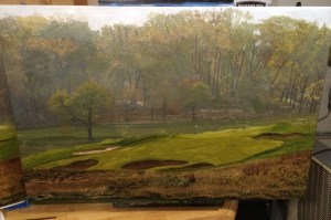 Somerset Hills CC Hole 2, The Redan (20x30 inches)